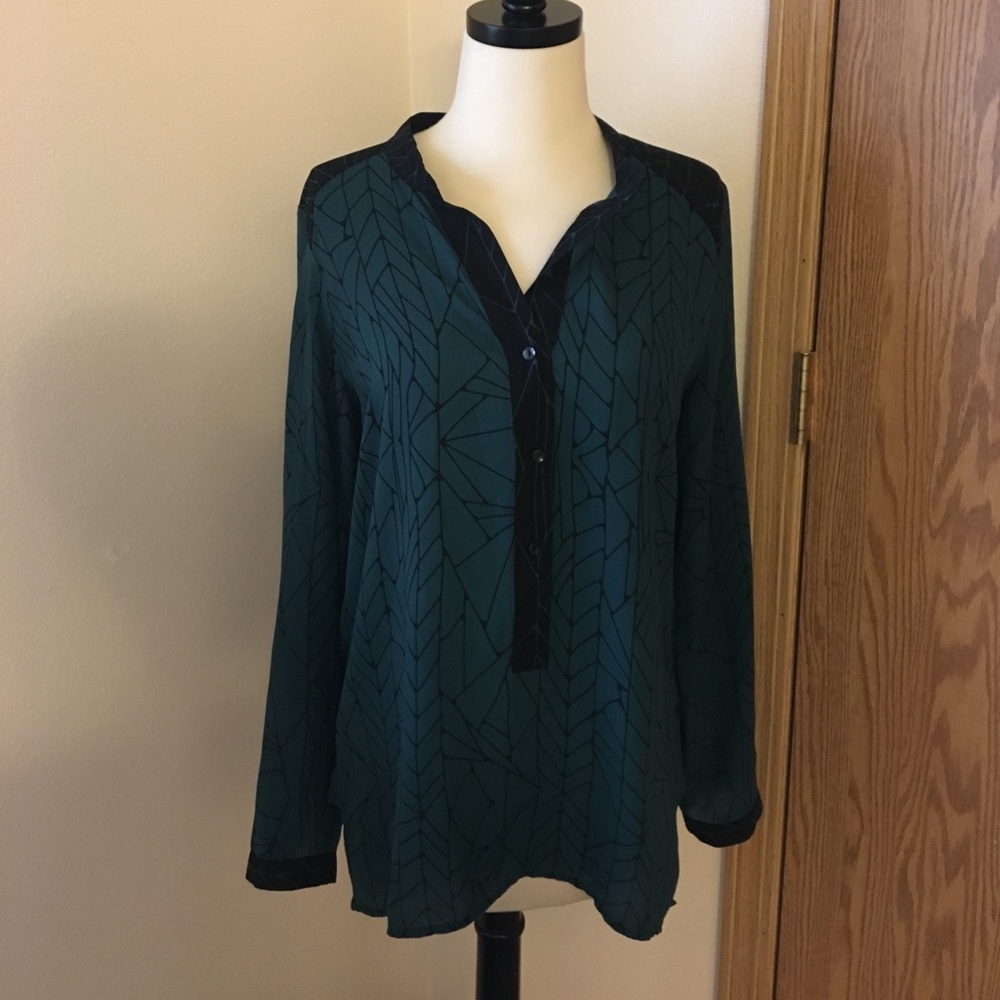 Dark green and black Merona blouse .